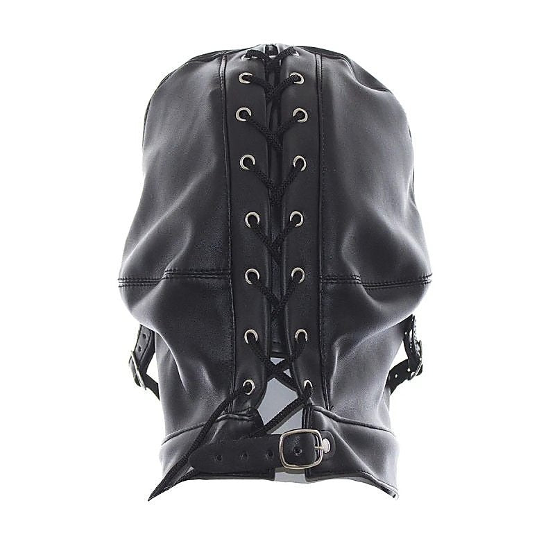 Leather Hood Full Mask Eyes & Mouth Detachable by BDStyle - Blindfolds And Masks