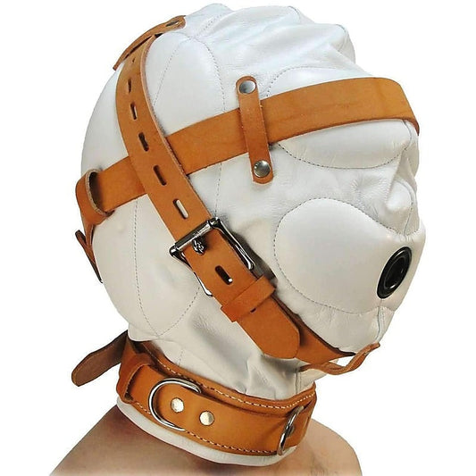Medical Fetish Padded Locking Hospital Restraint Hood - Bondage Hoods