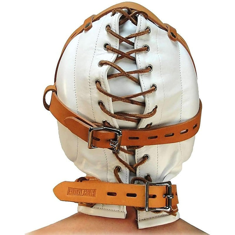 Medical Fetish Padded Locking Hospital Restraint Hood - Bondage Hoods