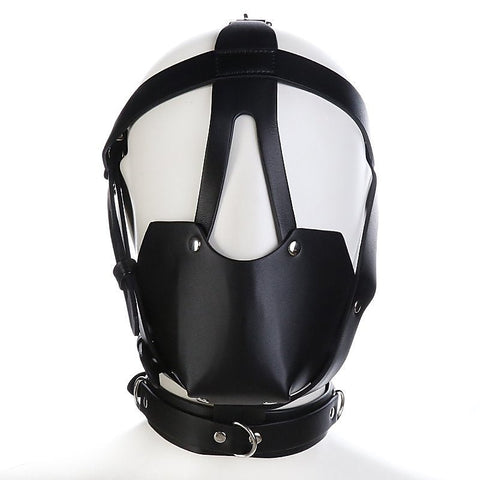 Faux Leather Bondage Harness Hood by BDStyle - Bondage Hoods