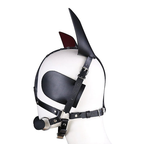Real Leather Dog Hoods With Bit Gag by BDStyle - Bondage Hoods