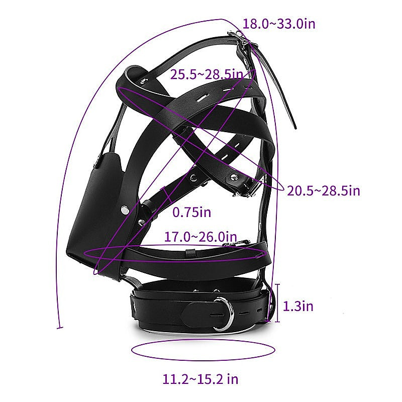 Adjustable Buckle Black Leather Harness by BDStyle - Bondage Hoods