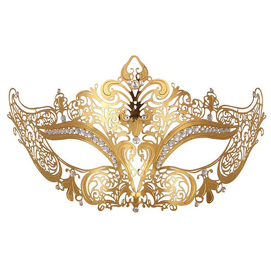 Golden Diamante Metal Mask by BDStyle - Blindfolds And Masks
