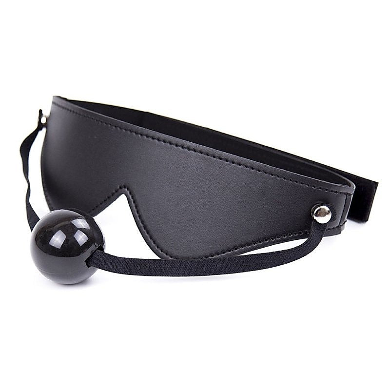 Velcro Strap Blindfold With Ball Gag by BDStyle - Blindfolds And Masks