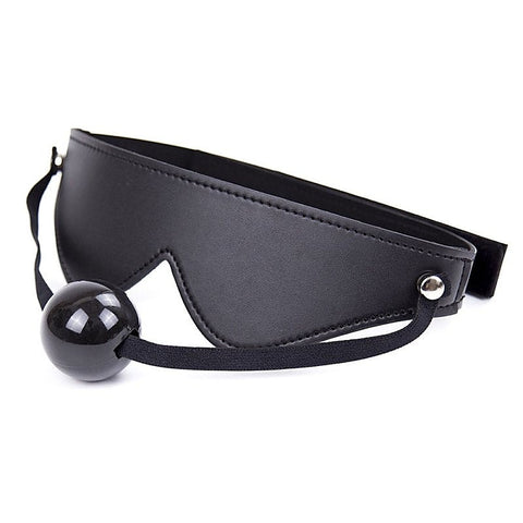 Velcro Strap Blindfold With Ball Gag by BDStyle - Blindfolds And Masks
