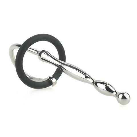 Wavey Quatro Penis Plug With Rubber Glans Ring by BDStyle - Penis Plugs
