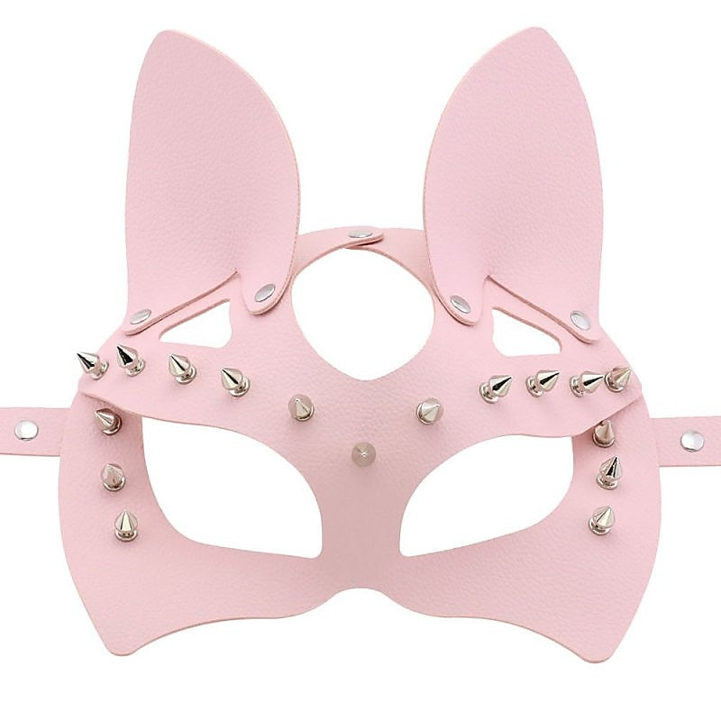 Faux Leather Rivet Spike Mask by BDStyle - Blindfolds And Masks