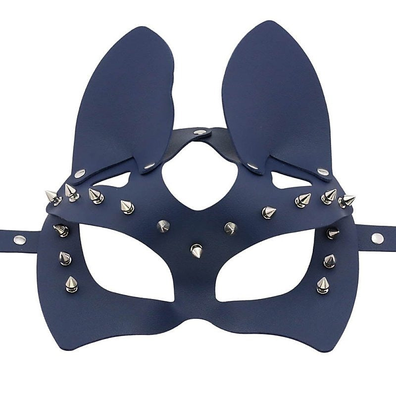 Faux Leather Rivet Spike Mask by BDStyle - Blindfolds And Masks