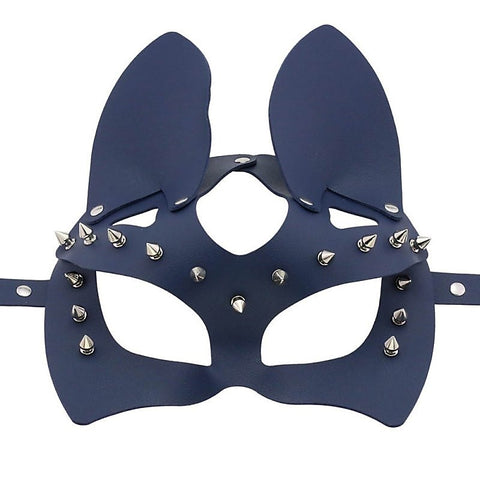 Faux Leather Rivet Spike Mask by BDStyle - Blindfolds And Masks