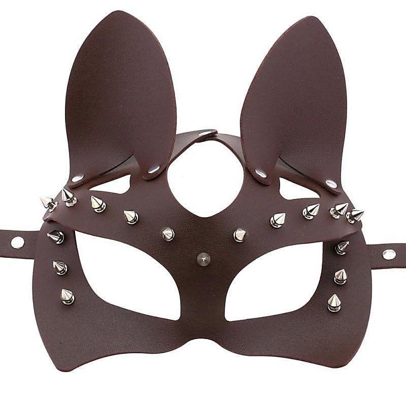 Faux Leather Rivet Spike Mask by BDStyle - Blindfolds And Masks