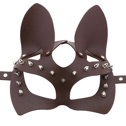 Faux Leather Rivet Spike Mask by BDStyle - Blindfolds And Masks