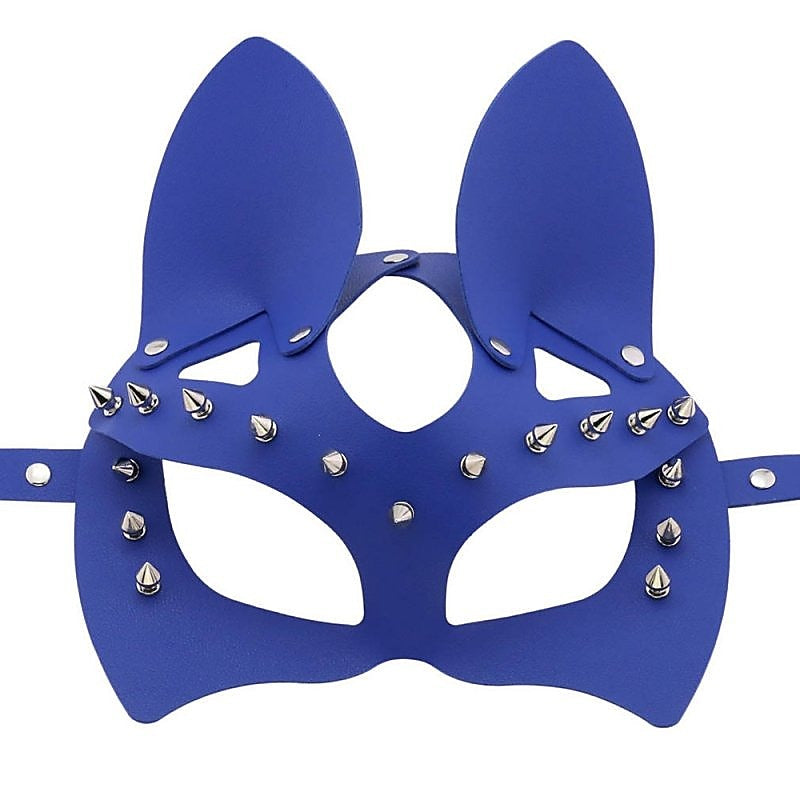 Faux Leather Rivet Spike Mask by BDStyle - Blindfolds And Masks