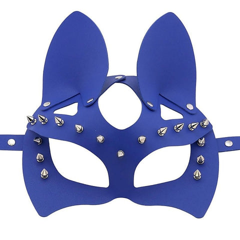 Faux Leather Rivet Spike Mask by BDStyle - Blindfolds And Masks