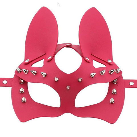 Faux Leather Rivet Spike Mask by BDStyle - Blindfolds And Masks