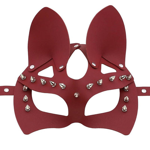 Faux Leather Rivet Spike Mask by BDStyle - Blindfolds And Masks