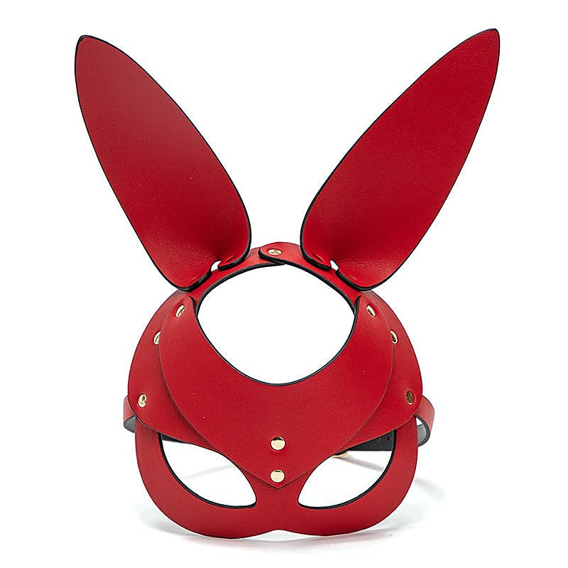 Punk Gothic Cosplay Women Leather Bunny Ears Mask by BDStyle - Blindfolds And Masks