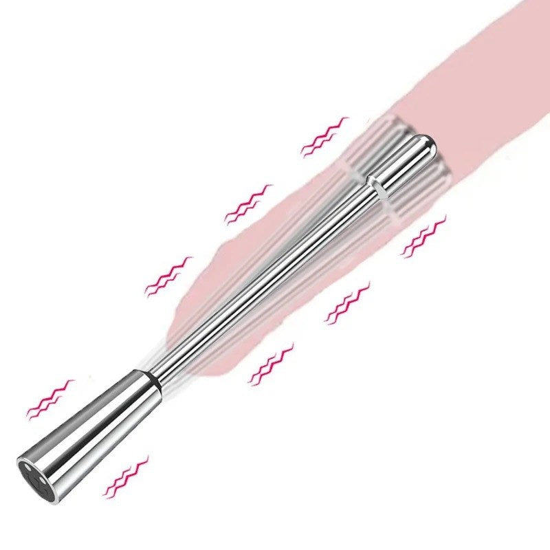 BDStyle Vibration Metal Urethral Penis Plug 7 Mode Rechargeable Vibrator - Silver - Penis Plugs