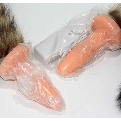 Brown Faux Fox Tail Vibrating Anal Plug by BDStyle - Butt Plugs