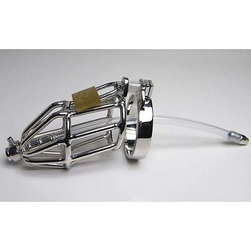 Micturate Cock Cage & Urethral Tube by BDStyle - Male Chastity
