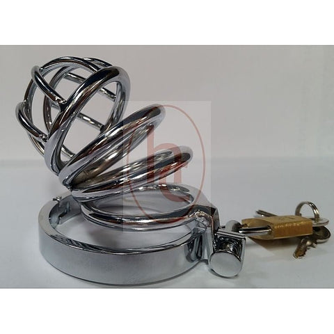 Prison Lock Chastity Cage 4 Rings by BDStyle - Male Chastity