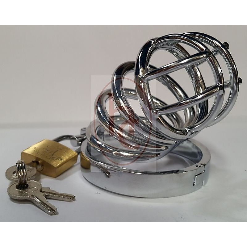 Prison Lock Chastity Cage 4 Rings by BDStyle - Male Chastity