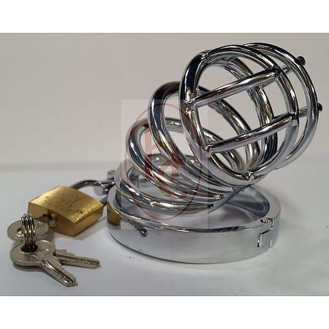 Prison Lock Chastity Cage 4 Rings by BDStyle - Male Chastity