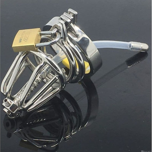 Dual Ringed Pisser Chastity Cage by BDStyle - Male Chastity