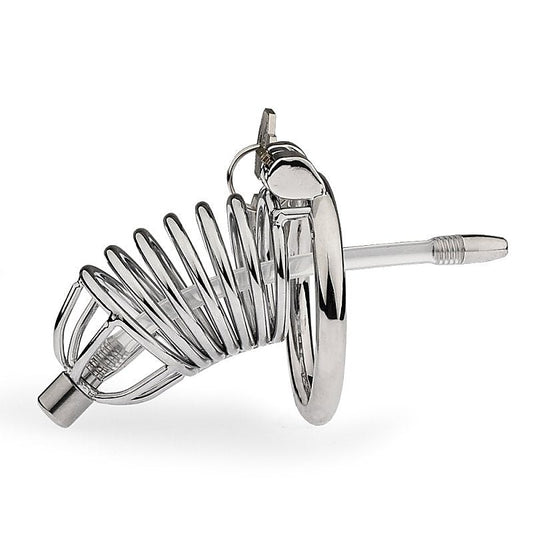 Hoop Cock Cage with Urethral Tube by BDStyle - Male Chastity