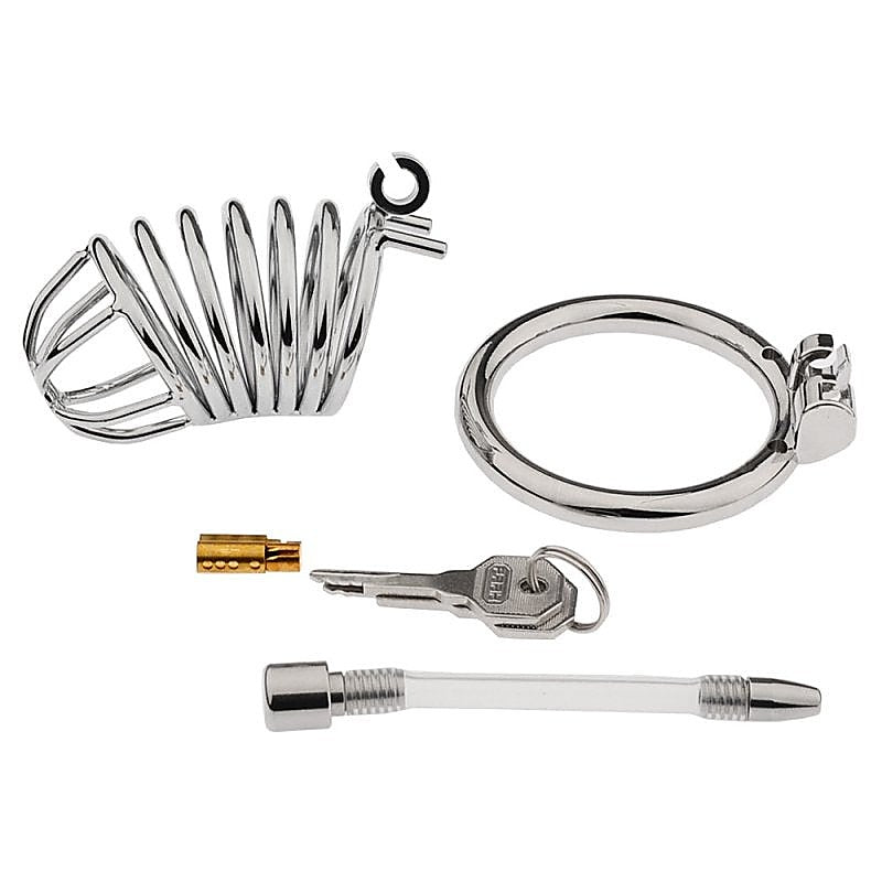 Hoop Cock Cage with Urethral Tube by BDStyle - Male Chastity