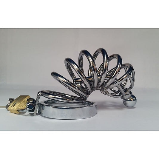 Seven Layers Asylum Cock Cage & Plug by BDStyle - Male Chastity
