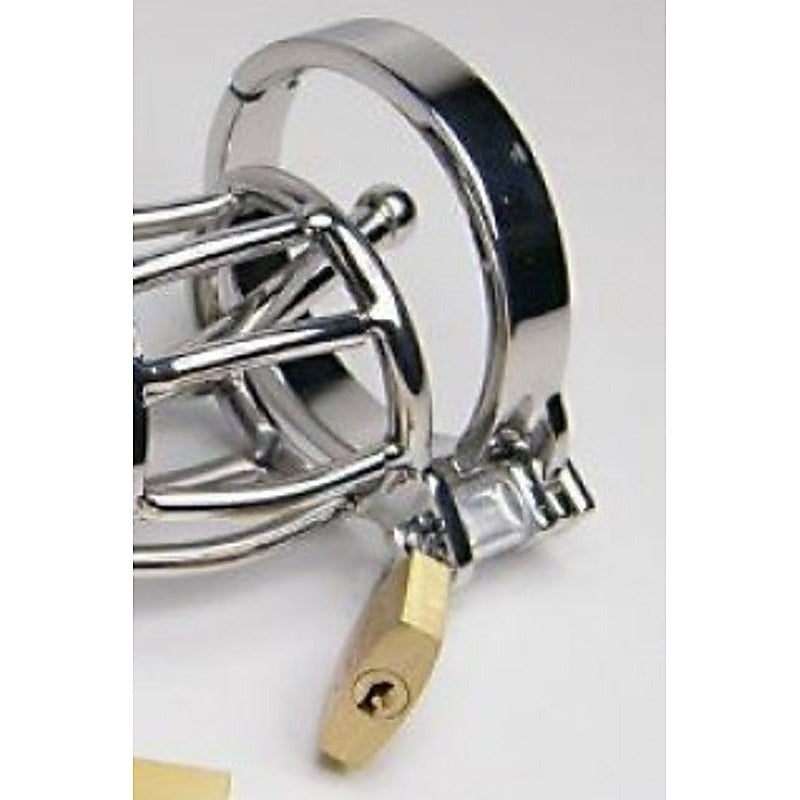 Man Essential Cock Cage with Penis Plug by BDStyle - Male Chastity