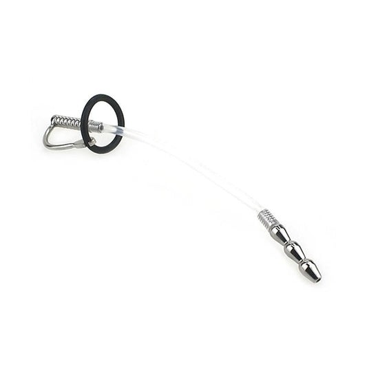 Wee Ribbed Metal & Silicone Flexible Penis Plug by BDStyle - Penis Plugs