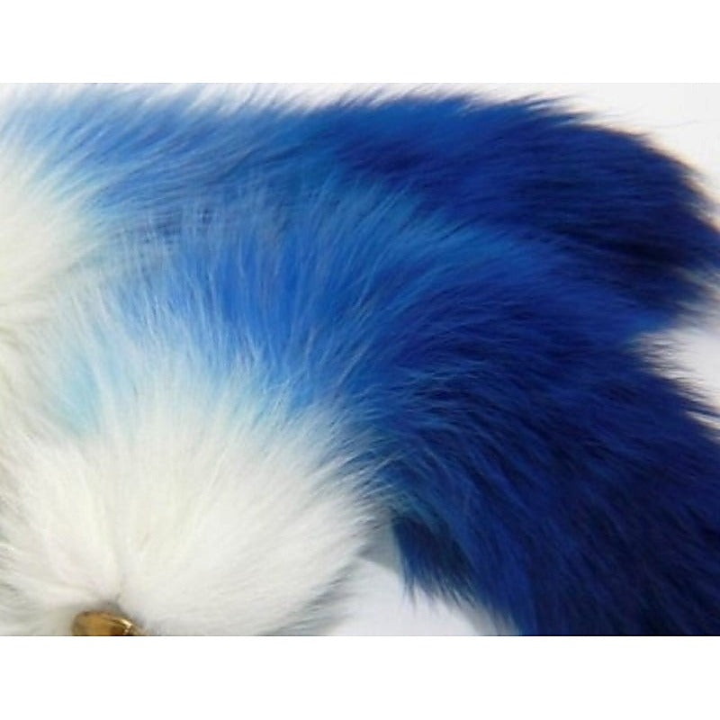 Colourful Faux Fox Tail Gold Butt Plug by BDStyle - Butt Plugs