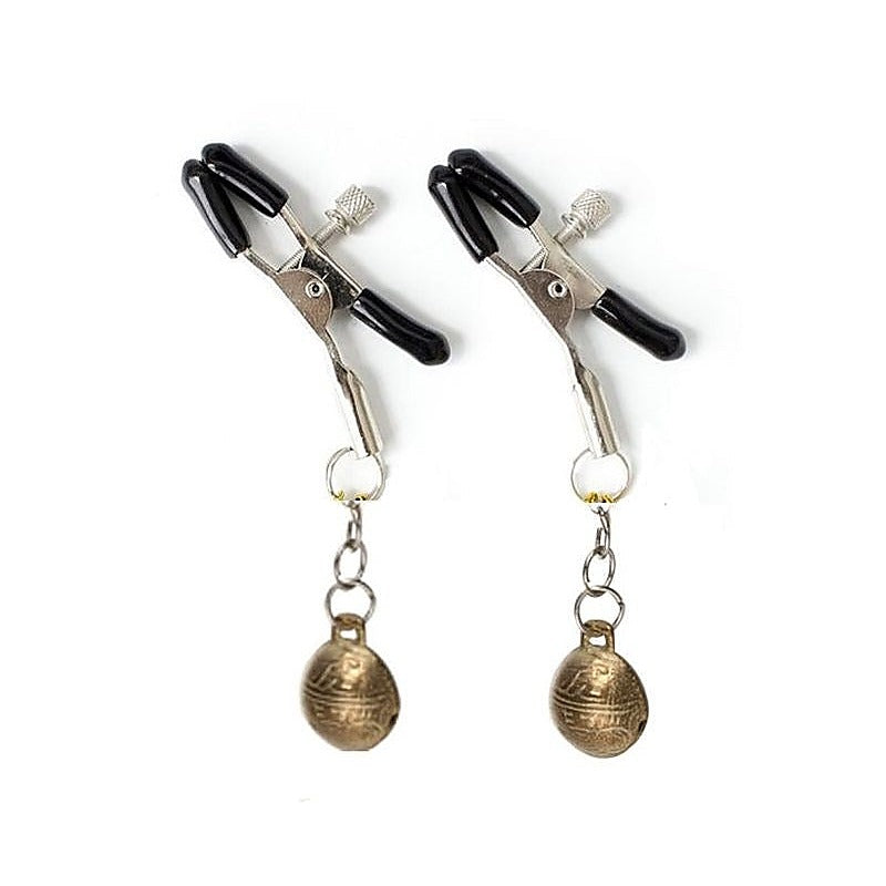 Metal Nipple Clamps with Bells by BDStyle - Breast and Nipple Toys