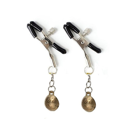 Metal Nipple Clamps with Bells by BDStyle - Breast and Nipple Toys