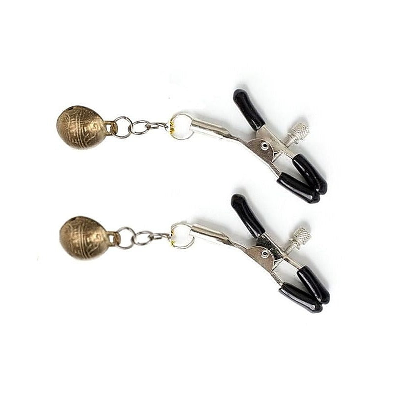Metal Nipple Clamps with Bells by BDStyle - Breast and Nipple Toys