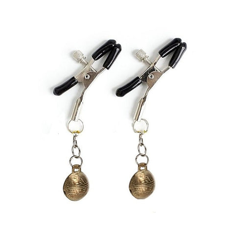Metal Nipple Clamps with Bells by BDStyle - Breast and Nipple Toys