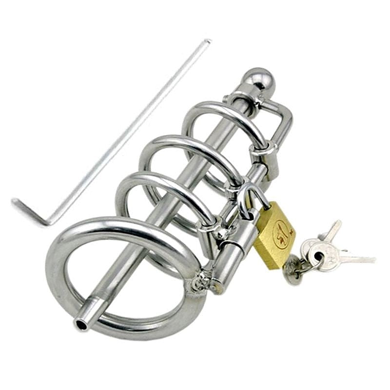 Premium Locking Steel Chastity Plug by BDStyle - Male Chastity