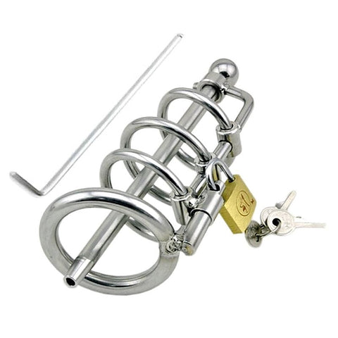 Premium Locking Steel Chastity Plug by BDStyle - Male Chastity