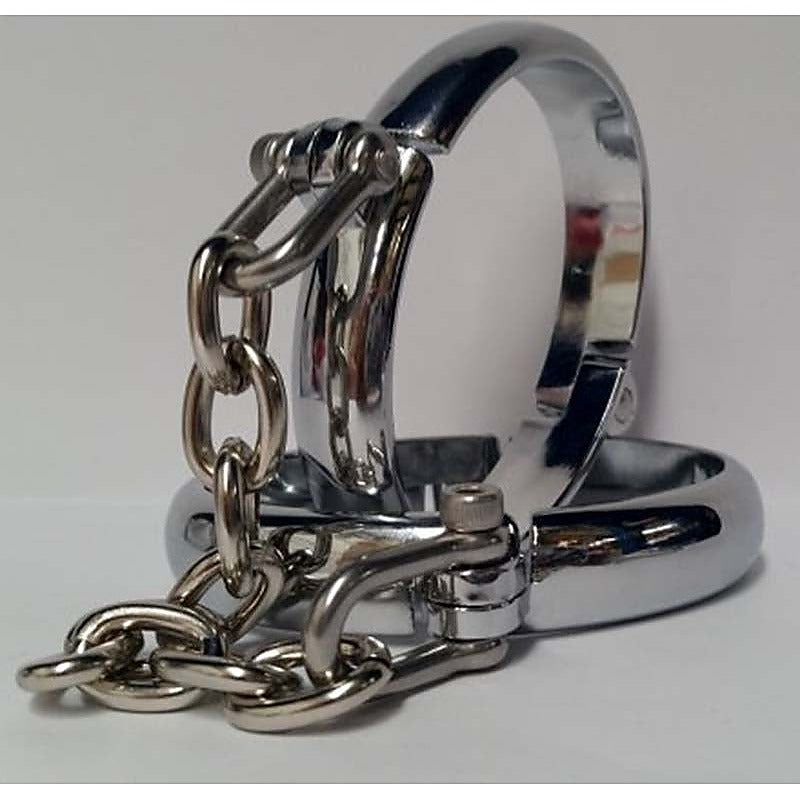 Oval Cold Steel Bondage Cuffs by BDStyle - Cuffs and Restraints