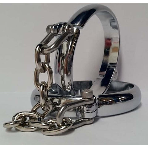 Oval Cold Steel Bondage Cuffs by BDStyle - Cuffs and Restraints