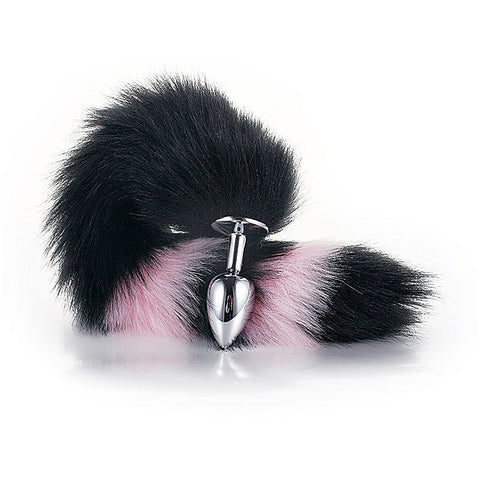 Colorful Fox Tail Metal Anal Plug Medium by BDStyle - Steel Sex Toys