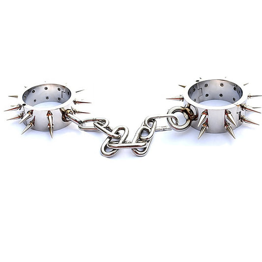 Spiked Stainless Steel Ankle Cuffs by BDStyle - Cuffs and Restraints