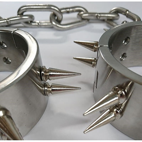 Spiked Steel Ankle Cuffs by BDStyle - Cuffs and Restraints