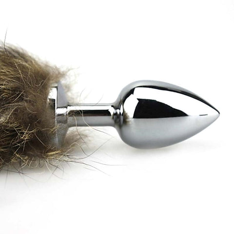 Faux Fox Tail Fetish Anal Plug by BDStyle - Steel Sex Toys