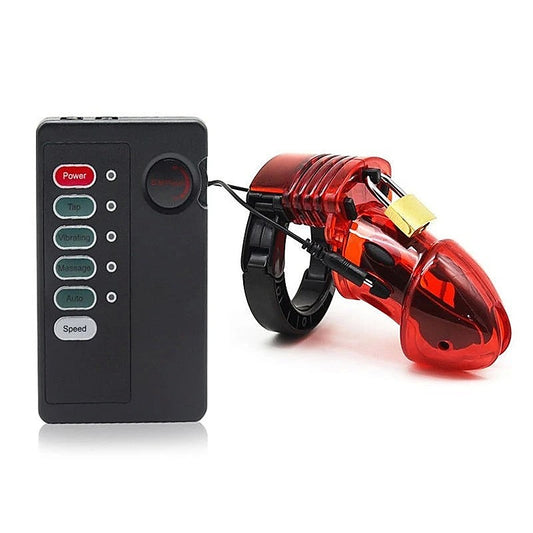 E-Stim Chastity Cage & Remote by BDStyle - Male Chastity