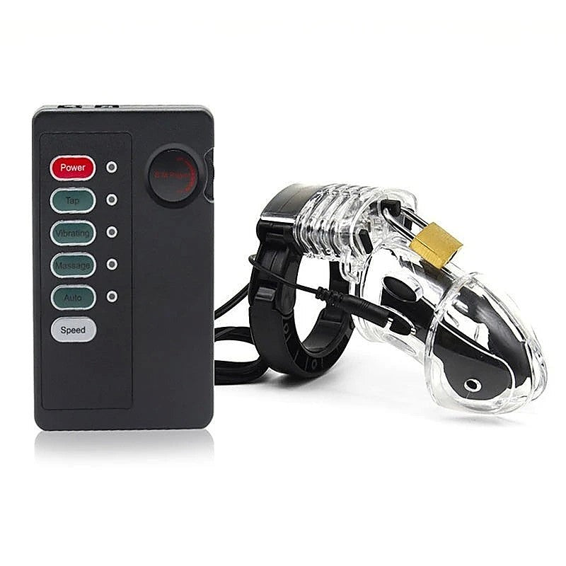 E-Stim Chastity Cage & Remote by BDStyle - Male Chastity