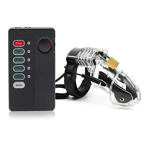 E-Stim Chastity Cage & Remote by BDStyle - Male Chastity