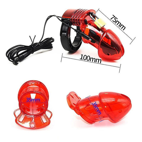 E-Stim Chastity Cage & Remote by BDStyle - Male Chastity