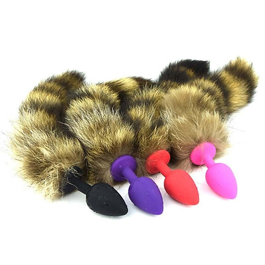 Silicone Butt Plug With Fox Tail Large by BDStyle - Strap On Sextoys